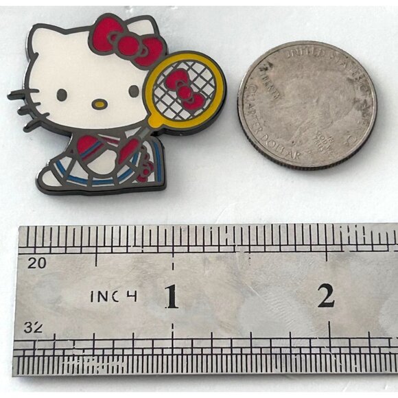 Hello Kitty Tennis Pin 2023 Sanrio Collectible Metal Lapel Badge - Picture 2 of 3